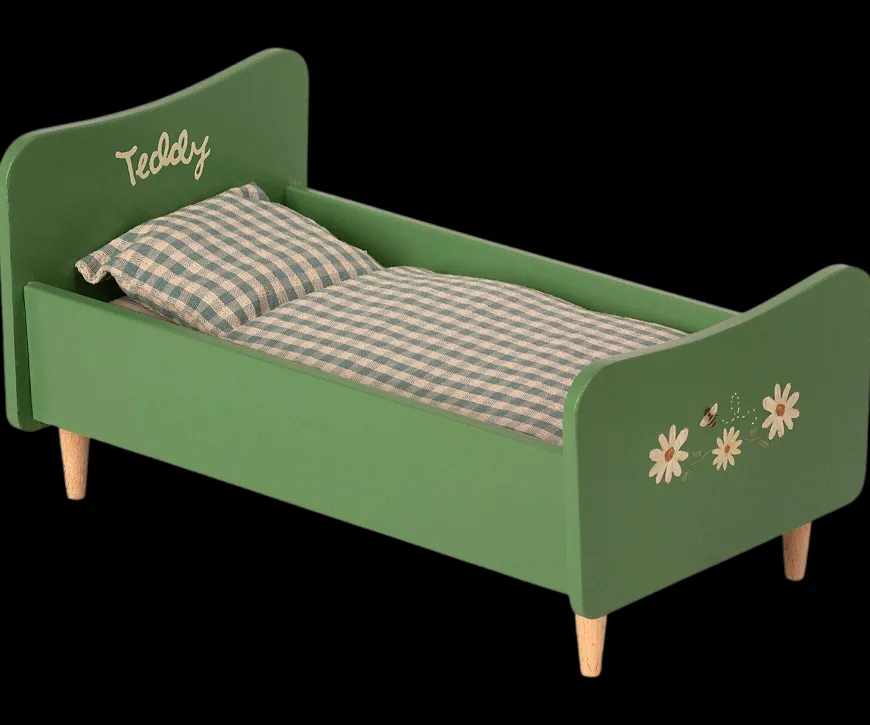 Best Sale Bed For Teddy Dad - Dusty Green Dollhouse Furniture