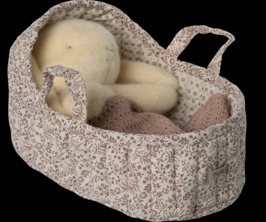 Best Sale Carry Cot, Large - Off White Plush Bunnies