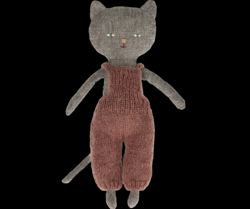 Store Kitten In Overalls, Grey Kitten