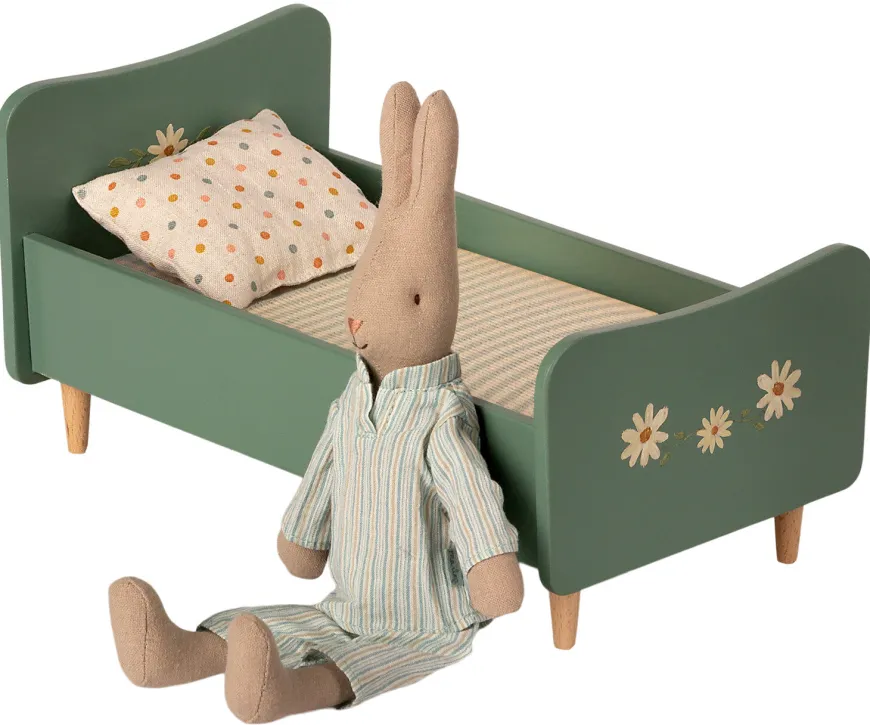 Shop Mini Wooden Bed - Mint Blue Kitten