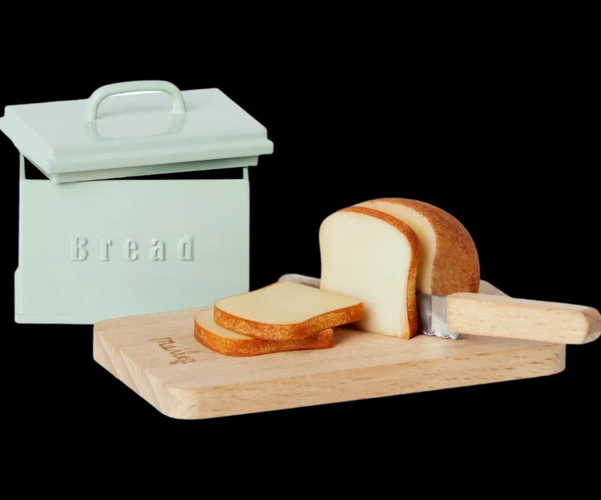 Flash Sale Miniature Bread Box W/ Utensils Kitchen