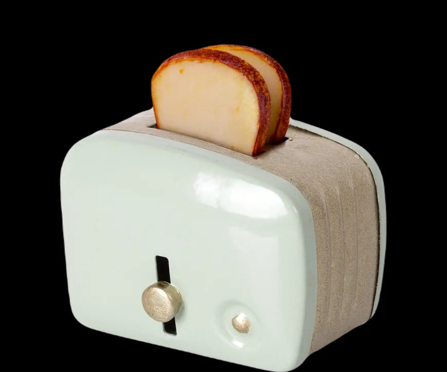 Clearance Miniature Toaster & Bread, Mint Dollhouse Furniture