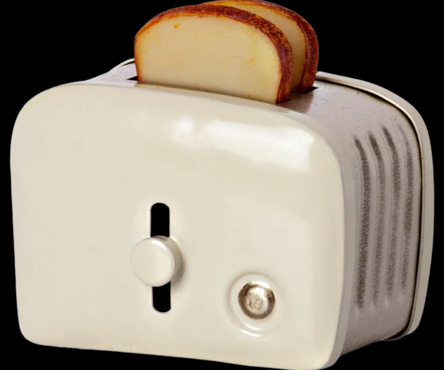 Clearance Miniature Toaster & Bread, Off-White Kitchen